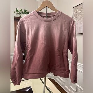 Madewell XS Pink Ombré Crew Neck Sweatshirt Dip-Dyed Pullover Oversize Top